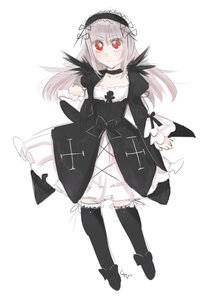 Rating: Safe Score: 0 Tags: 1girl black_legwear black_ribbon black_wings choker dress frilled_sleeves frills full_body hairband image juliet_sleeves lolita_hairband long_hair long_sleeves looking_at_viewer red_eyes ribbon simple_background smile solo suigintou thighhighs white_background wings User: admin