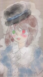 Rating: Safe Score: 0 Tags: 1girl blush brown_hair capelet frilled_shirt_collar green_eyes hat heterochromia image long_sleeves red_eyes short_hair solo souseiseki suiseiseki tongue tongue_out top_hat User: admin