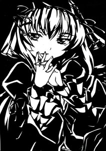 Rating: Safe Score: 0 Tags: 1girl blush dress greyscale hands_clasped hands_together image juliet_sleeves long_sleeves looking_at_viewer monochrome own_hands_together puffy_sleeves solo suigintou upper_body User: admin