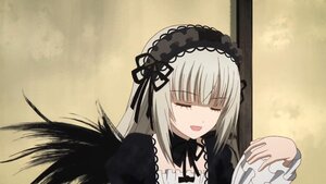 Rating: Safe Score: 0 Tags: 1girl :d bangs black_ribbon black_wings closed_eyes dress hairband image juliet_sleeves lolita_fashion long_hair long_sleeves open_mouth ribbon silver_hair smile solo suigintou upper_body wings User: admin