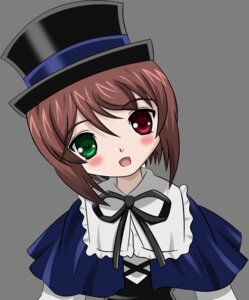 Rating: Safe Score: 0 Tags: 1girl :d blush brown_hair dress green_eyes hat heterochromia image long_sleeves looking_at_viewer open_mouth pantyhose red_eyes ribbon short_hair smile solo souseiseki top_hat User: admin