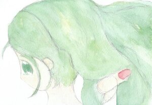Rating: Safe Score: 0 Tags: 1girl green_eyes green_hair green_theme image kanaria profile short_hair simple_background solo upper_body User: admin