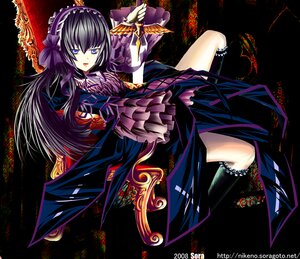 Rating: Safe Score: 0 Tags: 1girl black_hair blue_eyes boots dress frills gothic gothic_lolita image knee_boots kneehighs long_hair nail_polish open_mouth solo suigintou very_long_hair User: admin