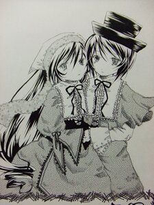 Rating: Safe Score: 0 Tags: 2girls blush capelet dress frills greyscale hat image long_hair long_sleeves looking_at_viewer monochrome multiple_girls neck_ribbon pair ribbon short_hair siblings sisters souseiseki suiseiseki very_long_hair User: admin