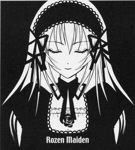 Rating: Safe Score: 0 Tags: 1girl blush closed_eyes closed_mouth dress frills greyscale hairband image lolita_hairband long_hair long_sleeves monochrome simple_background smile solo suigintou upper_body white_background wings User: admin