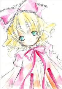 Rating: Safe Score: 0 Tags: 1girl blonde_hair blue_eyes blurry bow depth_of_field dress hina_ichigo hinaichigo image long_sleeves looking_at_viewer pink_bow pink_neckwear pink_ribbon ribbon simple_background solo upper_body white_background User: admin
