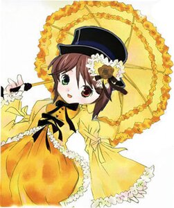 Rating: Safe Score: 0 Tags: 1girl blush brown_hair costume_switch dress flower frills green_eyes hat heterochromia holding_umbrella image long_sleeves looking_at_viewer open_mouth parasol red_eyes short_hair smile solo top_hat umbrella yellow_dress User: admin