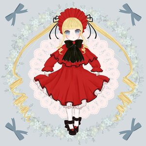 Rating: Safe Score: 0 Tags: 1girl bangs blonde_hair blue_butterfly blue_eyes blunt_bangs blush bonnet bow bug butterfly capelet dress full_body image insect long_hair long_sleeves looking_at_viewer pantyhose red_capelet red_dress shinku shoes solo standing twintails white_legwear User: admin