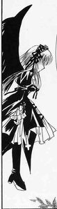 Rating: Safe Score: 0 Tags: 1girl boots dress full_body greyscale hairband high_heels image long_hair long_sleeves monochrome solo standing suigintou wings User: admin