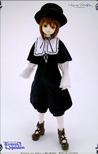 Rating: Safe Score: 0 Tags: 1girl bangs black_dress brown_hair capelet closed_mouth doll dress full_body hat long_sleeves looking_at_viewer pantyhose short_hair simple_background solo souseiseki standing User: admin