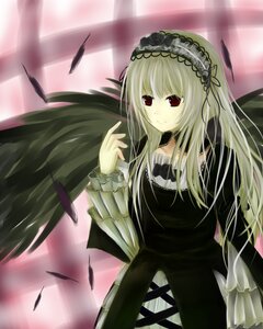 Rating: Safe Score: 0 Tags: 1girl bird black_dress black_feathers black_ribbon black_wings dress feathered_wings feathers frills hairband image lolita_fashion lolita_hairband long_hair long_sleeves red_eyes ribbon smile solo suigintou wings User: admin