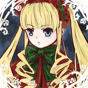 Rating: Safe Score: 0 Tags: 1girl bangs blonde_hair blue_eyes bow bowtie dress flower green_bow green_neckwear image long_hair long_sleeves looking_at_viewer rose shinku sidelocks solo twin_drills twintails User: admin