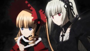 Rating: Safe Score: 0 Tags: 2girls blonde_hair blue_eyes bonnet bow dress drill_hair flower hairband image long_hair long_sleeves multiple_girls pair red_eyes rose shinku silver_hair suigintou twintails umbrella User: admin