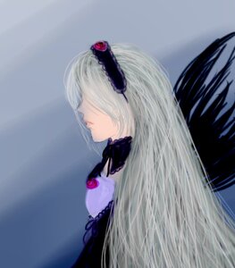 Rating: Safe Score: 0 Tags: 1girl black_dress closed_mouth detached_collar dress flower frills image lips long_hair profile rose silver_hair solo suigintou upper_body User: admin