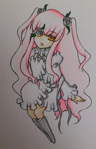 Rating: Safe Score: 0 Tags: 1girl boots cross-laced_footwear dress eyepatch flower frills full_body hair_flower hair_ornament image kirakishou long_hair long_sleeves marker_(medium) pink_hair rose solo traditional_media very_long_hair vines watercolor_(medium) yellow_eyes User: admin