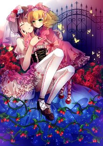 Rating: Safe Score: 0 Tags: 2girls ankle_lace-up anthiea bad_id bad_pixiv_id blonde_hair bloomers bow brown_hair bug butterfly closed_eyes corset cross-laced_footwear curly_hair dress drill_hair flower food frills fruit gothic_lolita green_eyes grin hair_bow hair_ornament highres hina_ichigo hinaichigo hug image insect jewelry kashiwaba_tomoe lolita_fashion mary_janes multiple_girls pantyhose pink_bow plant red_flower red_rose ring rose rozen_maiden sakurai_momoka shoes short_hair smile solo strawberry thighhighs underwear veil vines white_legwear User: admin