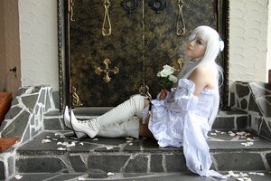 Rating: Safe Score: 0 Tags: 1girl boots dress high_heel_boots high_heels kirakishou long_hair photo sitting solo thigh_boots thighhighs white_hair User: admin