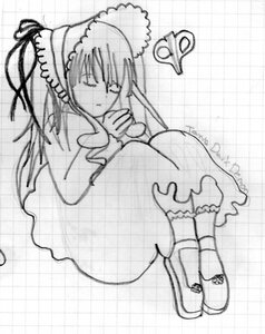 Rating: Safe Score: 0 Tags: 1girl auto_tagged dress frills full_body greyscale image long_sleeves monochrome shinku solo tiles User: admin