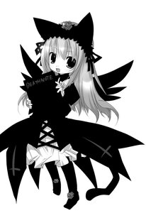 Rating: Safe Score: 0 Tags: 1girl :d animal_ears artist_request blush cat_ears death_note death_note_(object) dress greyscale hat image long_hair long_sleeves monochrome open_mouth parody rozen_maiden smile solo striped suigintou wings User: admin