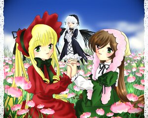 Rating: Safe Score: 0 Tags: 3girls blonde_hair bonnet brown_hair dress flower frills green_eyes hairband head_scarf heterochromia holding_hands image long_hair long_sleeves looking_at_viewer multiple multiple_girls red_dress red_eyes shinku silver_hair smile suigintou suiseiseki tagme twintails very_long_hair User: admin