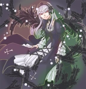 Rating: Safe Score: 0 Tags: 1girl black_wings detached_collar dress frilled_sleeves frills hairband image long_hair long_sleeves looking_at_viewer red_eyes silver_hair solo suigintou wings User: admin