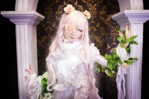 Rating: Safe Score: 0 Tags: 1girl bangs curtains dress flower frills kirakishou lips long_hair looking_at_viewer plant solo white_dress white_flower white_hair User: admin