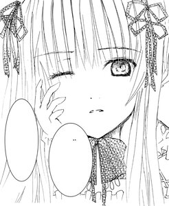 Rating: Safe Score: 0 Tags: 1girl blush bug butterfly butterfly_hair_ornament crown eyebrows_visible_through_hair greyscale hair_ornament hair_ribbon image insect monochrome ribbon shinku solo white_background User: admin