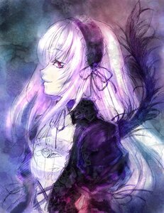 Rating: Safe Score: 0 Tags: 1girl bangs black_ribbon closed_mouth commentary_request dress flower frills gothic_lolita hairband image lolita_fashion long_hair long_sleeves looking_at_viewer monochrome photoshop_(medium) pink_eyes profile ribbon rose rozen_maiden silver_hair smile solo suigintou tamachi_kuwa upper_body very_long_hair white_hair wings User: admin