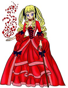 Rating: Safe Score: 0 Tags: 1girl blonde_hair blue_eyes bow breasts choker cleavage dress drill_hair frills full_body image long_hair petals red_dress rose shinku solo twintails User: admin