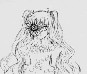 Rating: Safe Score: 0 Tags: 1girl flower frills hair_flower hair_ornament image kirakishou long_hair looking_at_viewer monochrome simple_background solo upper_body very_long_hair wavy_hair User: admin