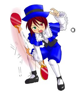 Rating: Safe Score: 0 Tags: 1boy ball bow bowtie dress frills full_body green_eyes hat heterochromia image long_sleeves open_mouth red_eyes red_hair simple_background solo souseiseki top_hat white_background white_legwear User: admin