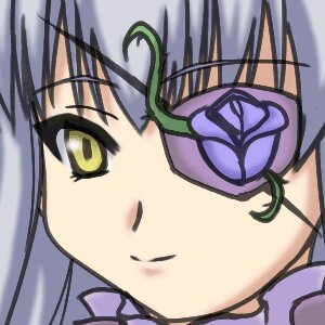Rating: Safe Score: 0 Tags: 1girl barasuishou blush choker close-up face flower hair_flower hair_ornament image looking_at_viewer portrait purple_hair ribbon simple_background solo white_background yellow_eyes User: admin