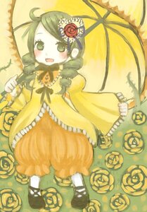 Rating: Safe Score: 0 Tags: 1girl dress drill_hair flower frills green_eyes green_hair hair_ornament image kanaria long_hair long_sleeves open_mouth orange_dress pink_rose red_flower red_rose rose smile solo twin_drills umbrella yellow_background yellow_dress yellow_flower yellow_rose User: admin