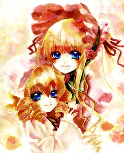 Rating: Safe Score: 0 Tags: 2girls blonde_hair blue_eyes dress drill_hair flower hat hinaichigo image long_hair long_sleeves looking_at_viewer multiple_girls pair rose shinku smile twintails User: admin