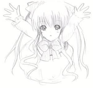 Rating: Safe Score: 0 Tags: 1girl blush bow image long_hair long_sleeves looking_at_viewer monochrome shinku simple_background sketch solo white_background User: admin