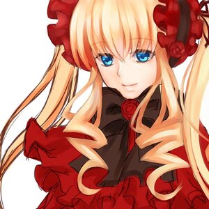 Rating: Safe Score: 0 Tags: 1girl blonde_hair blue_eyes drill_hair flower image long_hair looking_at_viewer red_flower red_rose rose shinku simple_background smile solo twintails upper_body white_background User: admin