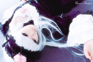 Rating: Safe Score: 0 Tags: 1girl bangs closed_mouth flower lace lips lolita_fashion long_hair looking_at_viewer red_eyes signature solo suigintou upper_body white_hair User: admin