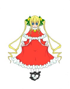 Rating: Safe Score: 0 Tags: 1girl blonde_hair blue_eyes bow capelet christmas dress full_body green_bow image long_hair long_sleeves looking_at_viewer shinku simple_background smile solo twintails very_long_hair white_background User: admin