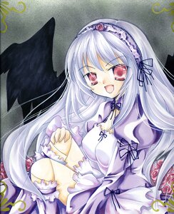 Rating: Safe Score: 0 Tags: 1girl :d black_wings dress flower frills hairband image juliet_sleeves long_hair long_sleeves looking_at_viewer open_mouth pink_rose puffy_sleeves red_eyes ribbon rose sitting smile solo suigintou very_long_hair wings User: admin