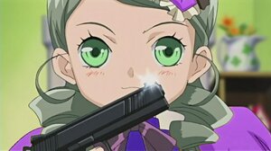 Rating: Safe Score: 0 Tags: 1girl blurry blush depth_of_field green_eyes green_hair gun hair_ornament image kanaria looking_at_viewer solo weapon User: admin