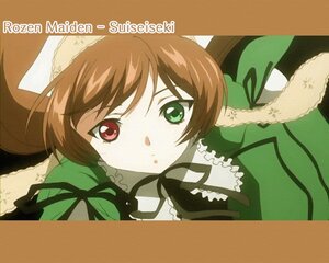 Rating: Safe Score: 0 Tags: 1girl :o black_ribbon brown_hair dress frills green_dress green_eyes hat hat_removed headwear_removed image long_sleeves looking_at_viewer red_eyes ribbon solo suiseiseki User: admin