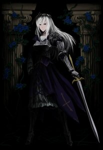 Rating: Safe Score: 0 Tags: 1girl armor auto_tagged blue_flower blue_rose dress flower gauntlets image long_hair rose solo suigintou sword weapon User: admin