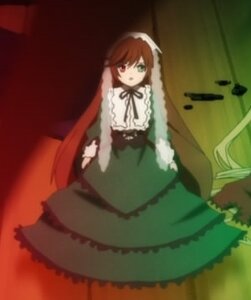 Rating: Safe Score: 0 Tags: 1girl brown_hair dress frills green_dress green_eyes heterochromia image long_hair long_sleeves looking_at_viewer red_eyes sitting solo suiseiseki very_long_hair User: admin