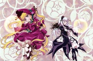 Rating: Safe Score: 0 Tags: 2girls blonde_hair boots dress flower frills image long_hair long_sleeves multiple_girls pair rose shinku silver_hair suigintou very_long_hair wings User: admin