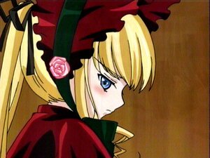 Rating: Safe Score: 0 Tags: 1girl bangs blonde_hair blue_eyes bonnet bow flower image long_hair profile red_dress rose shinku simple_background solo twintails User: admin