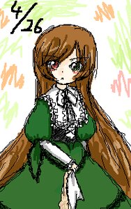 Rating: Safe Score: 0 Tags: 1girl bangs brown_hair dress frills green_dress green_eyes heterochromia holding image long_hair long_sleeves looking_at_viewer red_eyes solo suiseiseki very_long_hair User: admin