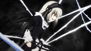 Rating: Safe Score: 0 Tags: 1girl black_dress black_ribbon black_wings dress frills hairband holding holding_weapon image long_hair long_sleeves open_mouth profile puffy_sleeves red_eyes ribbon silver_hair solo suigintou weapon wings User: admin