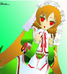Rating: Safe Score: 0 Tags: 1girl :o bangs brown_hair dress frills green_background green_dress image long_sleeves looking_at_viewer open_mouth red_eyes ribbon simple_background solo suiseiseki upper_body User: admin