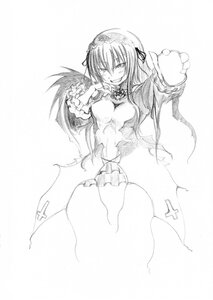 Rating: Safe Score: 0 Tags: 1girl breasts dress frills greyscale hairband image long_hair long_sleeves looking_at_viewer monochrome one_eye_closed smile solo suigintou wings User: admin