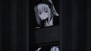 Rating: Safe Score: 0 Tags: 1girl bangs closed_mouth dress eyebrows_visible_through_hair hairband image looking_at_viewer peeking_out red_eyes ribbon solo suigintou User: admin